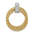 Sterling Silver Rhodium-plated Gold-plated CZ Braided Pendant, 29.5 mm