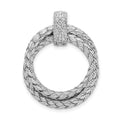 Sterling Silver RH-plated Polished with CZ Braided Pendant, 29.5 mm