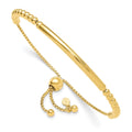 Sterling Silver Gold-plated Beaded Adjustable Bracelet