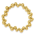 Sterling Silver Gold-plated Beaded Magnetic Clasp Bracelet, 7 mm
