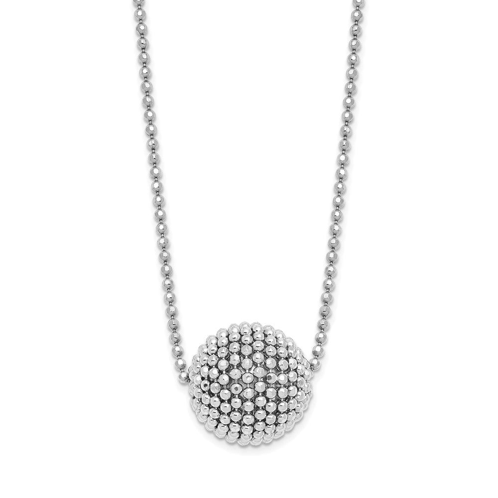 Sterling Silver Polished D/C w/1 in ext. Necklace, 16.5 mm