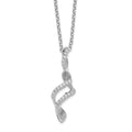 Sterling Silver Rhodium CZ Twisted Pendant w/2.5 in ext. Necklace, 16 x 9.75 mm