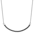 Sterling Silver Rhodium & Ruthenium w/2.5 in ext. Necklace, 16 mm