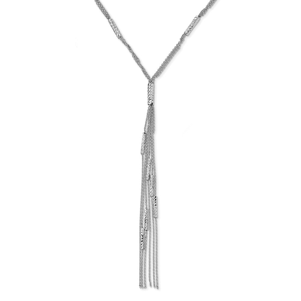 Sterling Silver Polished & Textured Fancy Necklace, 18 mm