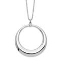 Sterling Silver Rhodium-plated Polished Circle Necklace, 18 x 37.45 mm