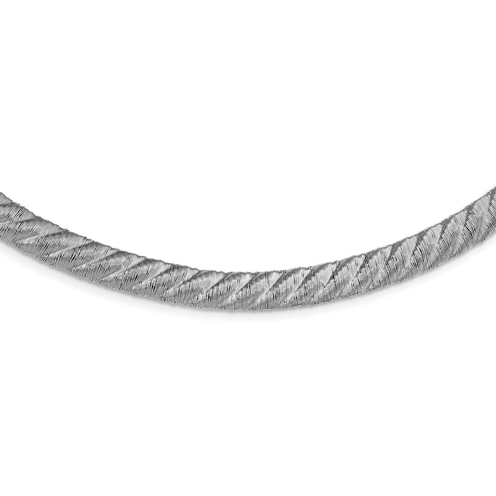 Sterling Silver Textured Mesh Necklace, 18 mm