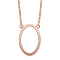 Sterling Silver Rose-tone Oval w/2 in ext. Necklace, 18 x 19.8 mm