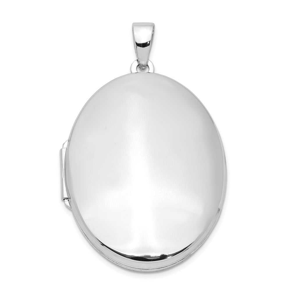 Sterling Silver Rhodium-plated Polished 32mm Oval Locket, 39.55 x 24.6 mm