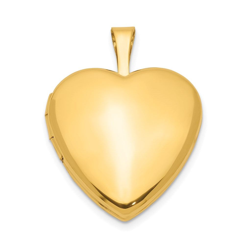 1/20 14K Gold Filled Satin and Polished 2-Frame 15mm Heart Locket, 15 x 15 mm