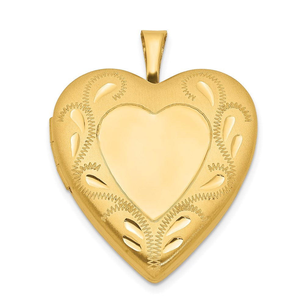 1/20 14K Gold Filled Polished & Satin Fancy Border 19mm Heart Locket, 19 x 19 mm