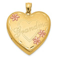 1/20 14K Gold Filled Grandma 23mm Enameled Family Heart Locket, 23 x 23 mm