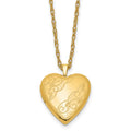 1/20 14K Gold Filled 20mm Side Swirled Heart Locket Necklace, 18 x 20 mm