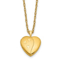 1/20 14K Gold Filled 16mm Satin and Polished Heart Locket Necklace, 18 x 16 mm