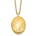 1/20 14K Gold Filled 26mm Swirled Oval Locket Necklace, 18 x 21 mm