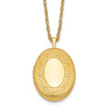 1/20 14K Gold Filled 26mm Leaf Border Oval Locket Necklace, 18 x 20 mm