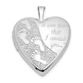Sterling Silver Rhodium-plated 20mm Footprints Heart Locket, 25.25 x 20 mm