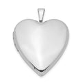 Sterling Silver Rhodium-plated 20mm Polished Front/Satin Back Heart Locket, 25 x 19.55 mm