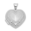 Sterling Silver Rhodium-plated Heart Locket, 24 x 18.7 mm