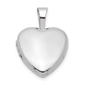 Sterling Silver Rhodium-plated Polished 12mm Heart Locket, 17.85 x 12.4 mm