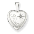 Sterling Silver & Diamond Trust 12mm Heart Locket, 0.01 ct