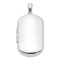Sterling Silver Rhodium-plated Polished Rectangular Locket, 38 x 19.15 mm