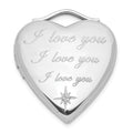Sterling Silver Polished Diamond I Love You Heart Locket, 0.05 ct, 23.5 x 19.5 mm