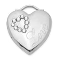 Sterling Silver Rhodium-plated 24mm Australian Crystal Love Heart Locket, 27.95 x 23.9 mm
