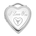 Sterling Silver Polished Diamond I Love You Heart Locket, 0.05 ct, 24 x 19.5 mm
