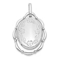 Sterling Silver Rhodium-plated 21x16mm Floral Oval Locket, 33.65 x 21.85 mm