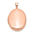 Sterling Silver Rose Gold-plated 20mm Polished Oval Locket, 24.85 x 15 mm