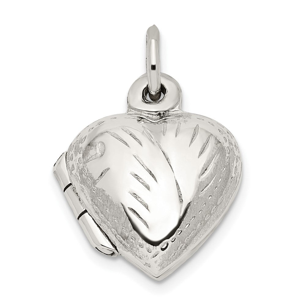 Sterling Silver Heart Locket, 18.5 x 12.6 mm