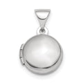Sterling Silver Rhodium-plated Polished Domed 10mm Round Locket, 16.75 x 10.95 mm