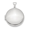 Sterling Silver Rhodium-plated Polished Domed 20mm Round Locket, 27.3 x 21 mm