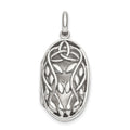 Sterling Silver Antiqued Filigree 23mm Locket Pendant, 31.7 x 14.5 mm