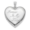 Sterling Silver Rhod-plated Forever in My Heart Ash Holder Heart Locket, 30.25 x 23.75 mm