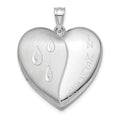 Sterling Silver Rhodium-plated 24mm In Memory Ash Holder Heart Locket, 30.5 x 23.8 mm