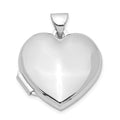 Sterling Silver Rhodium-plated Polished 18mm Heart Locket, 24 x 18.55 mm
