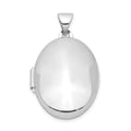 Sterling Silver Rhodium-plated Polished 21mm Oval Locket, 28.1 x 17.05 mm