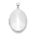 Sterling Silver Rhodium-plated Polished 26mm Oval Locket, 33.5 x 19.6 mm