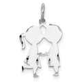 SSilver Rh-plt Engravable Boy/Girl Polished Front/Satin Back Disc Charm, 21 x 13 mm