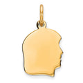 Sterling Silver GP Engravable Girl Polished Disc Charm, 20 x 10 mm, 0.88 g