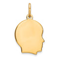 Sterling Silver GP Engravable Boy Polished Disc Charm, 19 x 10 mm, 0.96 g