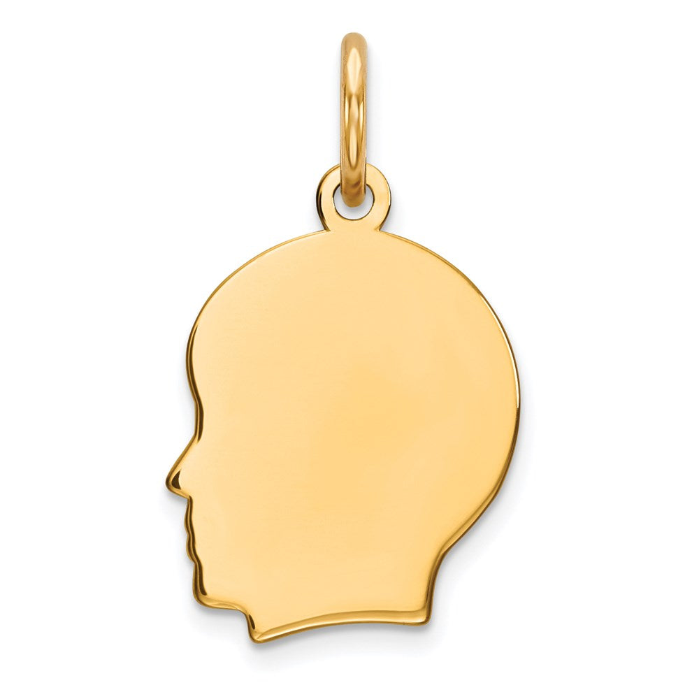 Sterling Silver GP Engravable Boy Polished Disc Charm, 20 x 10 mm, 0.98 g