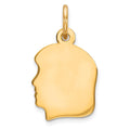 Sterling Silver GP Engravable Girl Polished Disc Charm, 19 x 10 mm, 0.88 g
