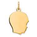 Sterling Silver GP Engravable Boy Polished Disc Charm, 22 x 14 mm, 0.9 g
