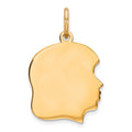 Sterling Silver GP Engravable Girl Polished Disc Charm, 21 x 13 mm, 0.98 g