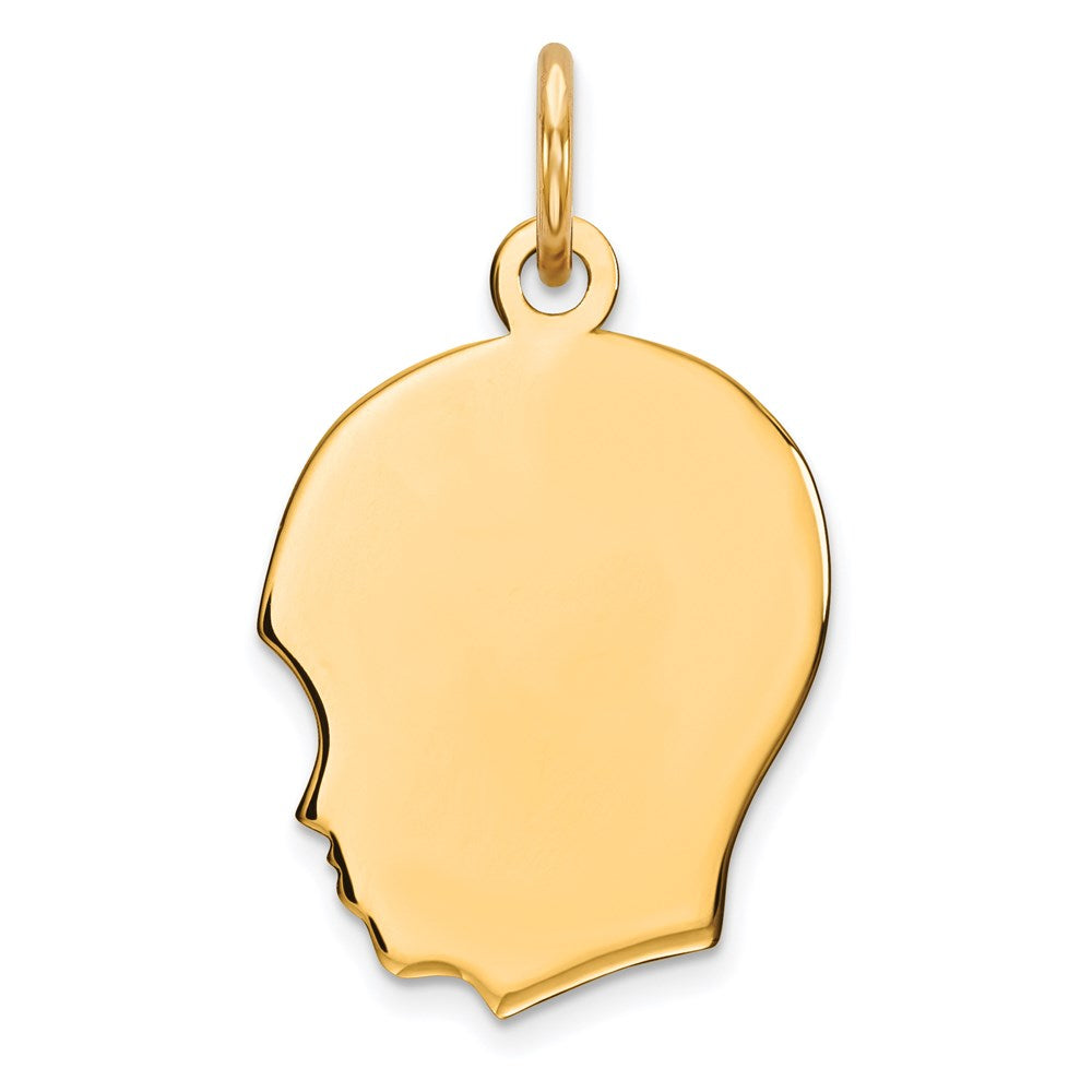 Sterling Silver GP Engravable Boy Polished Disc Charm, 22 x 14 mm, 0.69 g - ID5S9QM354G/188L7