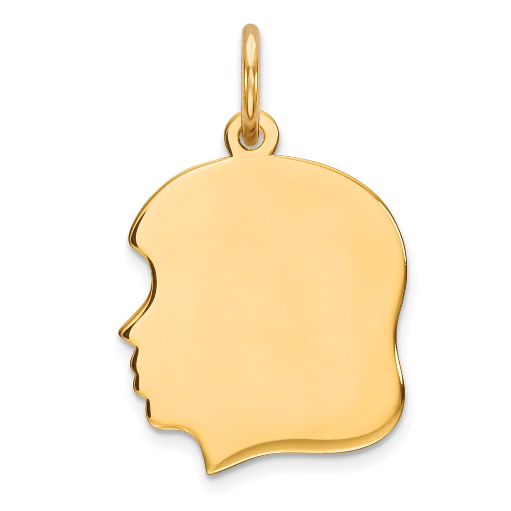 Sterling Silver GP Engravable Girl Polished Disc Charm, 21 x 13 mm, 0.68 g - ID5S9QM355G/188L7