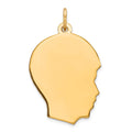 Sterling Silver GP Engravable Boy Polished Disc Charm, 28 x 17 mm, 1.13 g