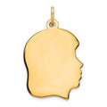 Sterling Silver GP Engravable Girl Polished Disc Charm, 28 x 16 mm, 1.13 g - ID5S9QM359G/188L7